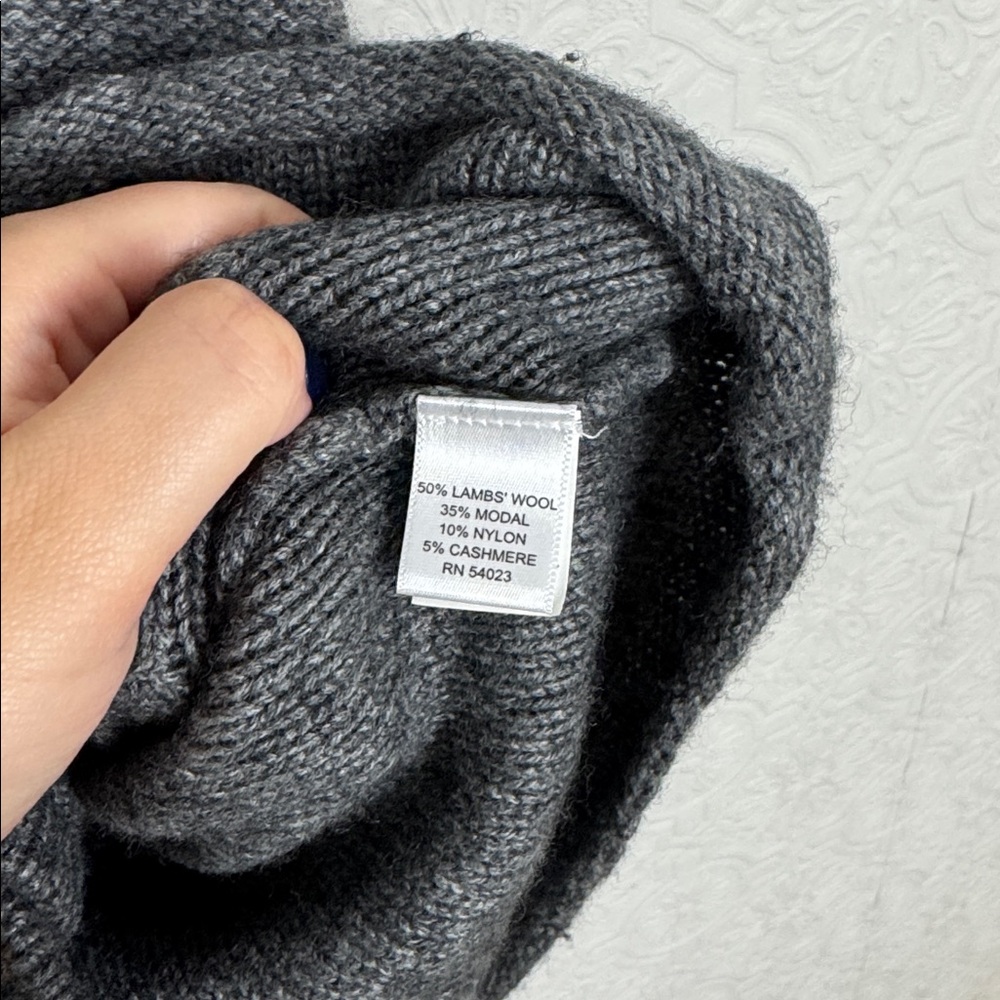 Banana Republic Sleeveless Vest Wool Blend Hooded Sweater XS Gray Button Front - Picture 6 of 7